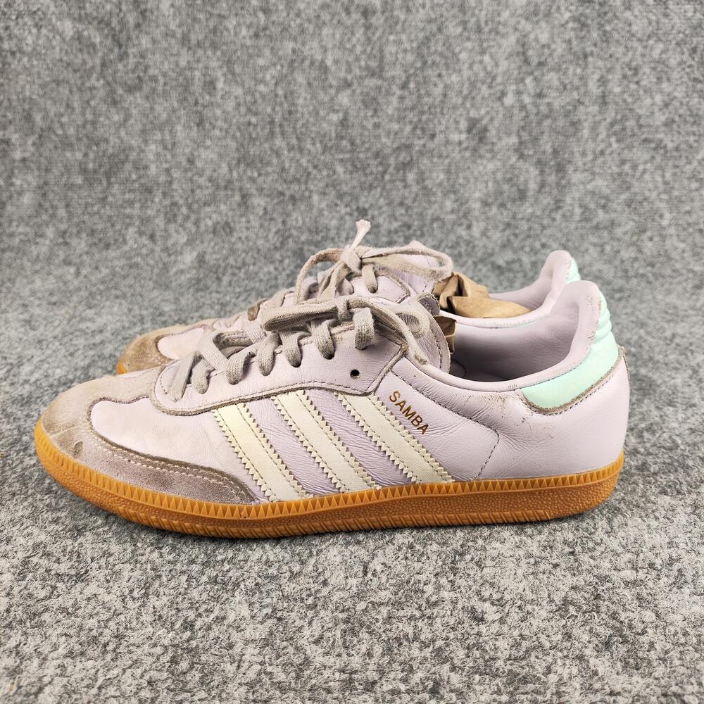 Adidas Samba Shoes Mens Size 5.5 Purple Low Top Leather Gum Sole Sneakers IH2872
